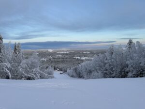 Vinterlandskap skidbacken